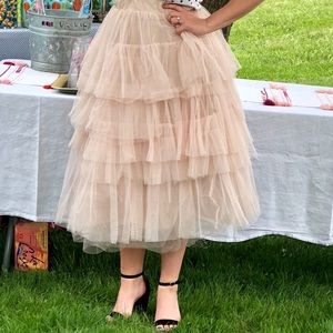 Tulle ruffled skirt